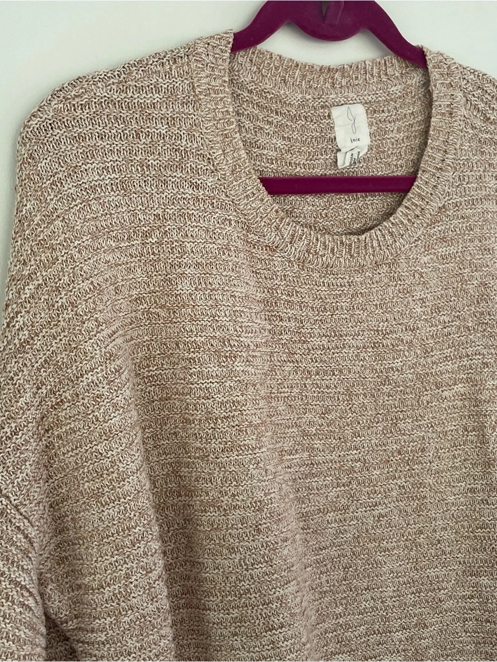 Joie Cozy Cream Knit Sweater - Women's Crewneck 3 side button details size XL